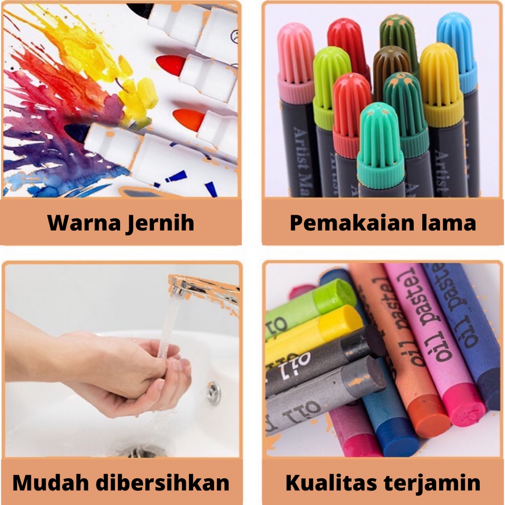 Alat Lukis Set Lengkap Krayon Pensil Warna 150PCS Crayon Set Menggambar Mewarnai Melukis Anak