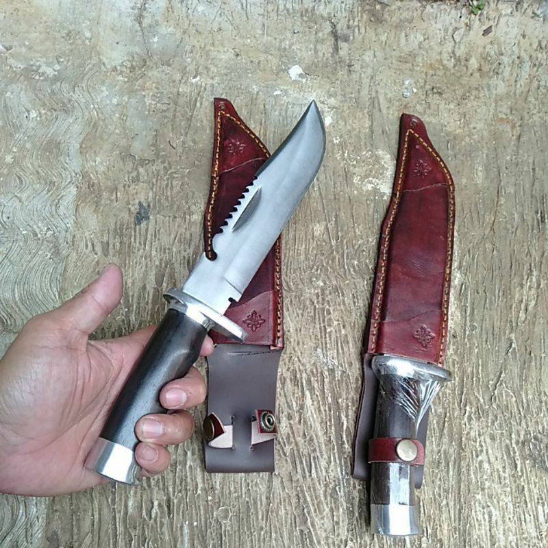 Pisau Dapur Baja 20cm Sarung Kulit