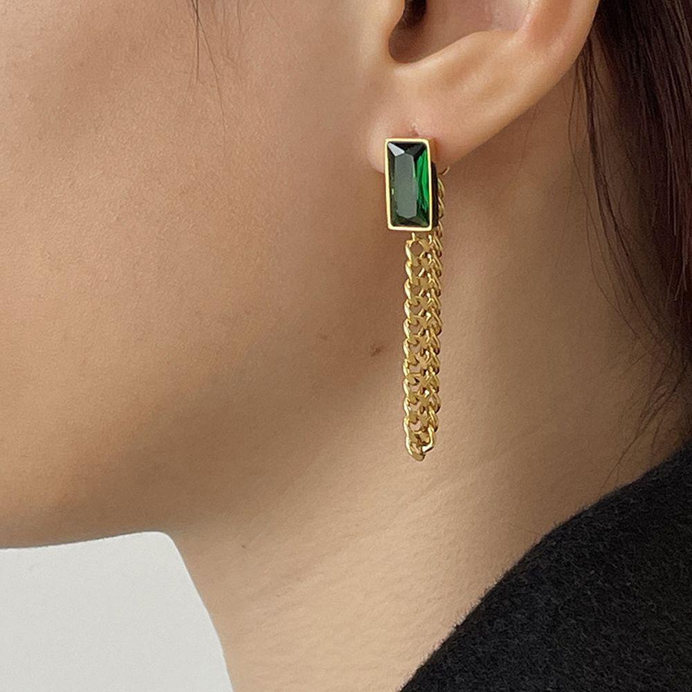 Mxbeauty Anting Stud Wanita Hadiah Vintage Rantai Pesta Rumbai Logam Korea Drop Earrings