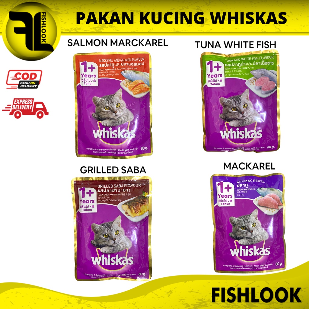 Whiskas 1+ Makanan Kucing Basah Saset - Whiskas Saset All Varian 80 Gr Wiskas