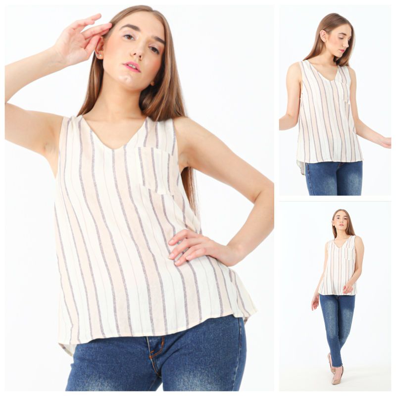 Blouse Sleeveles Casual Branded Sisa Export Termurah