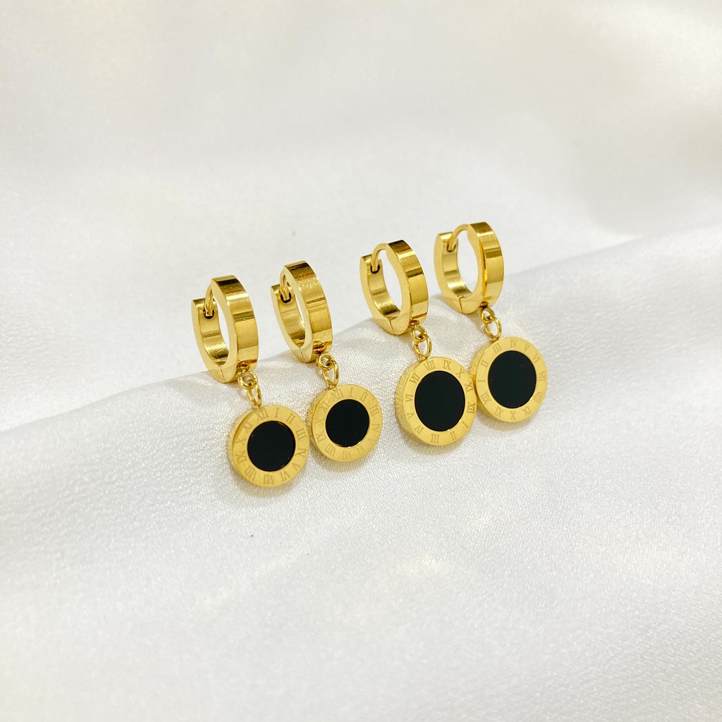 Anting Titanium wanita Warna Gold, Rose Gold, Silver Korean Fashion Import