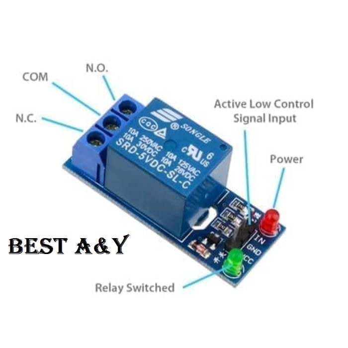 Relay Module 1 Channel 10A 250VAC 30VDC Modul DC-AC Low Trigger 5V 1-Channel Relay interface board