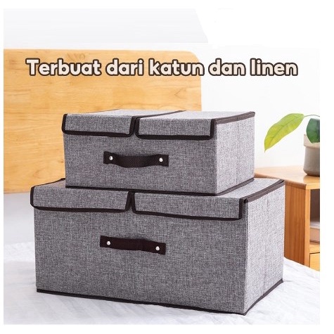 【GOGOMART】Storage Box Organizer Container / Kotak Penyimpanan Baju / Box Keranjang Penyimpanan Penutup Ganda - SB04