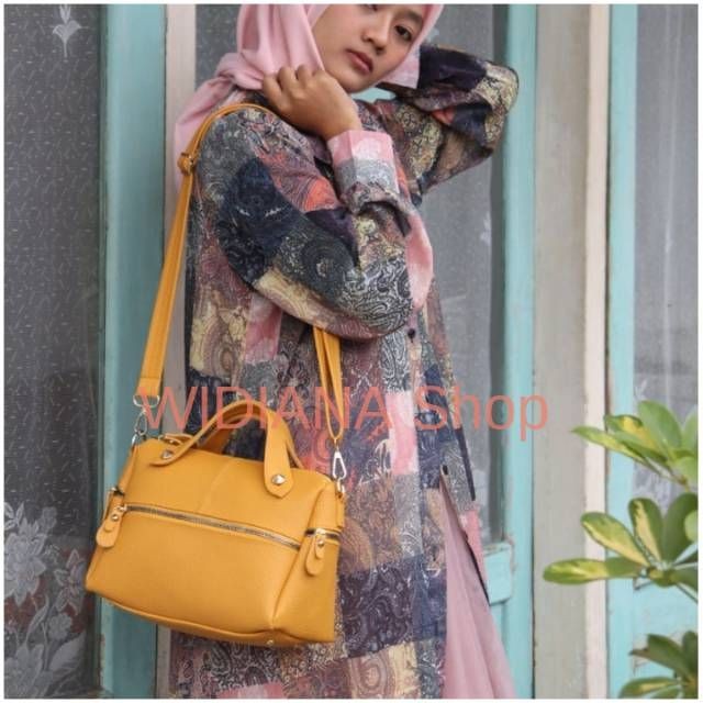 Tas Wanita Crown Kulit Jeruk Selempang Bahu Kekinian