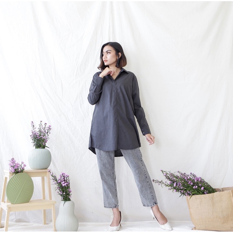 Kemeja Casual Wanita / Cotton shirt dress wanita