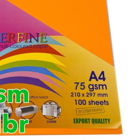 

➽ Kertas HVS A4 Paperfine Isi 100 lbr Warna Cyber Orange ™