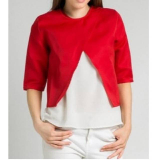 [Preloved] Crop top Blazer merah