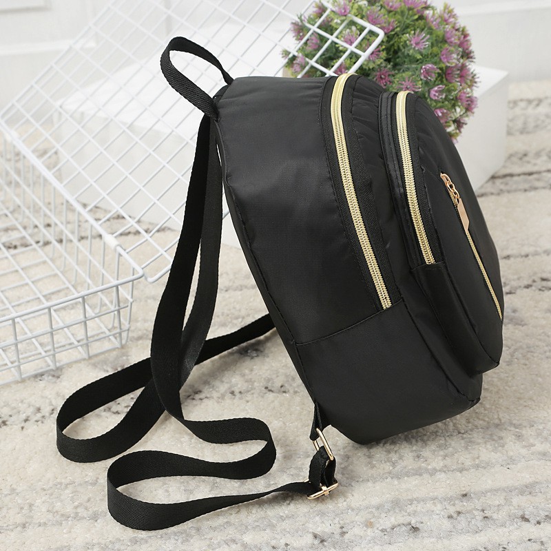 PROMO Tas Ransel Backpack Hitam Kecil Kain Nylon Cewek Korea TAS001