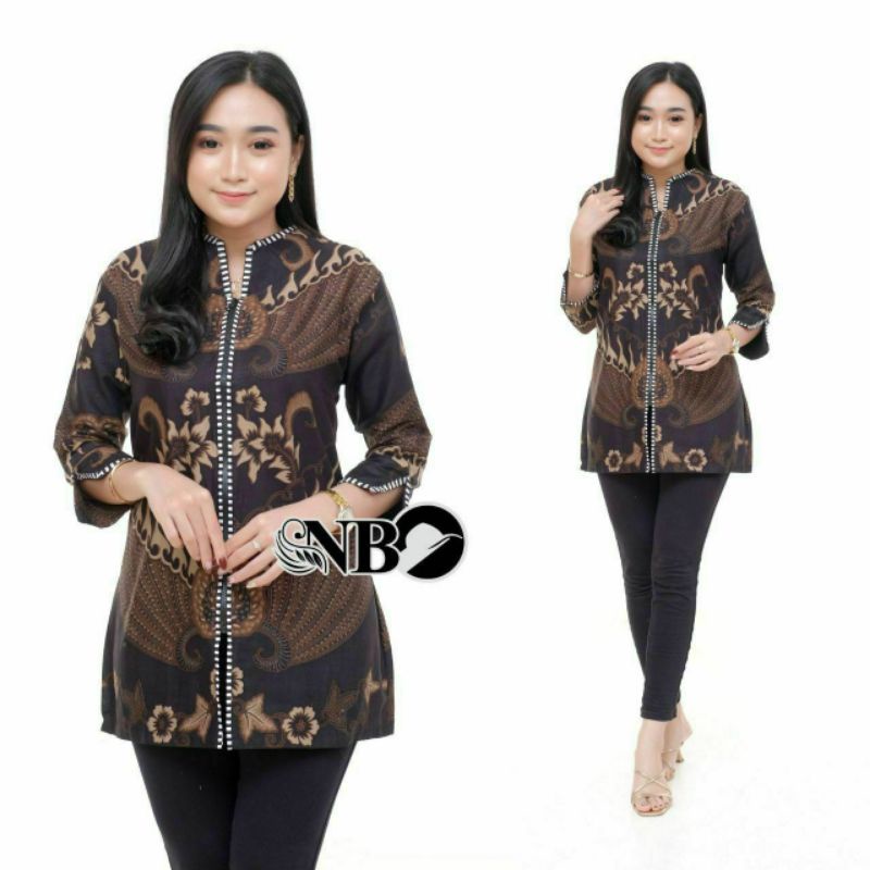 ATASAN Batik wanita blus batik atasan batik kantor moderen kemeja wanita BUTIKDIAN