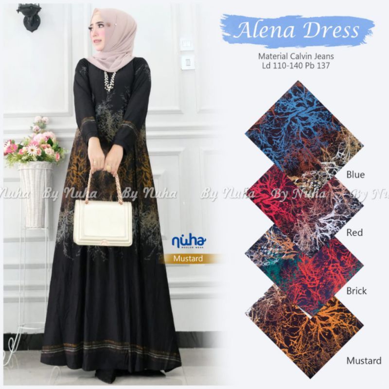 Aurora Maxy 2 - Gamis Calvin Jeans Terbaru LD100-110 / XL-4L/ R.23 - 022-5991 / R.23 - 023-5986