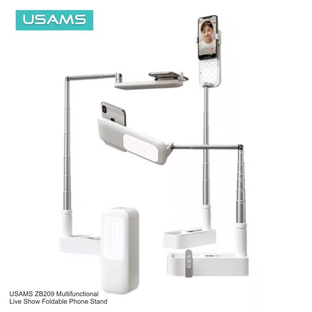 USAMS ZB209 Stand Phone Live Show Lipat Multi Fungsi Ring Light ORI