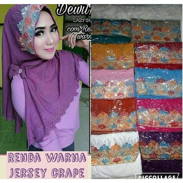 Hijab Khimar Motif Pelangi