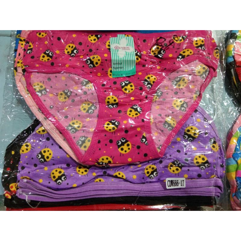 Cd anak remaja motif random mini cewek lusinan/12 pptong