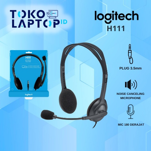 Logitech Headset H111 RESMI DAN BERGARANSI 100%