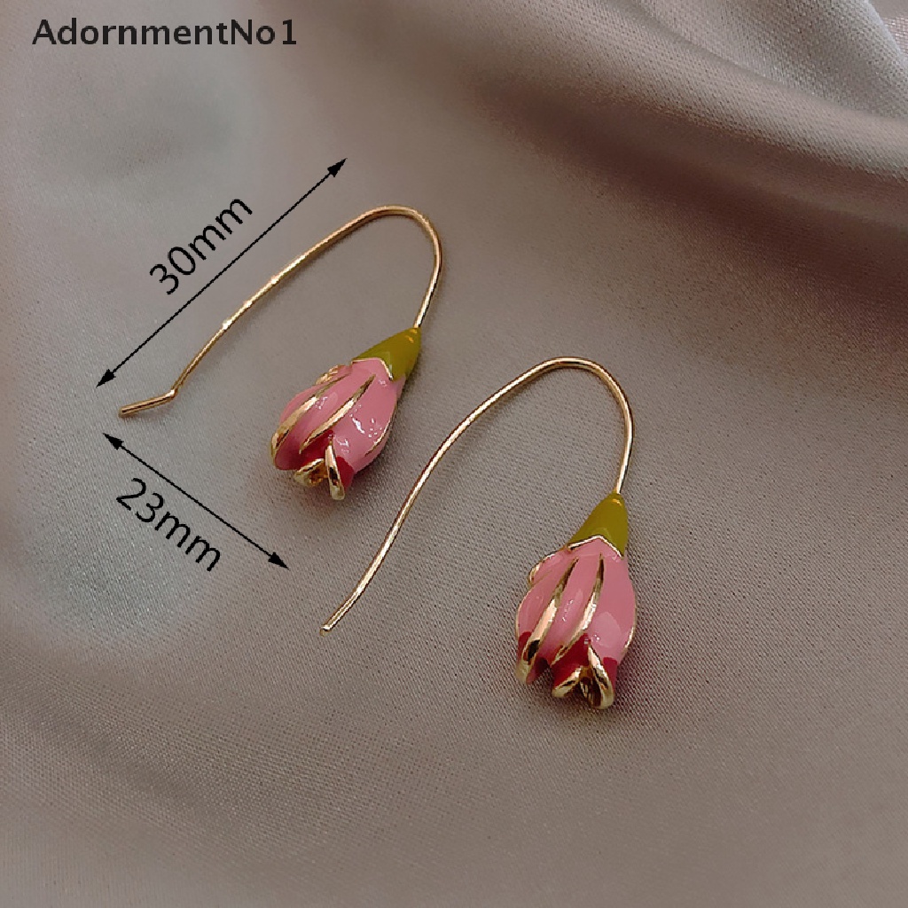 (AdornmentNo1) Anting Tusuk Gantung Desain Bunga Tulip Gaya Retro / Perancis Untuk Wanita