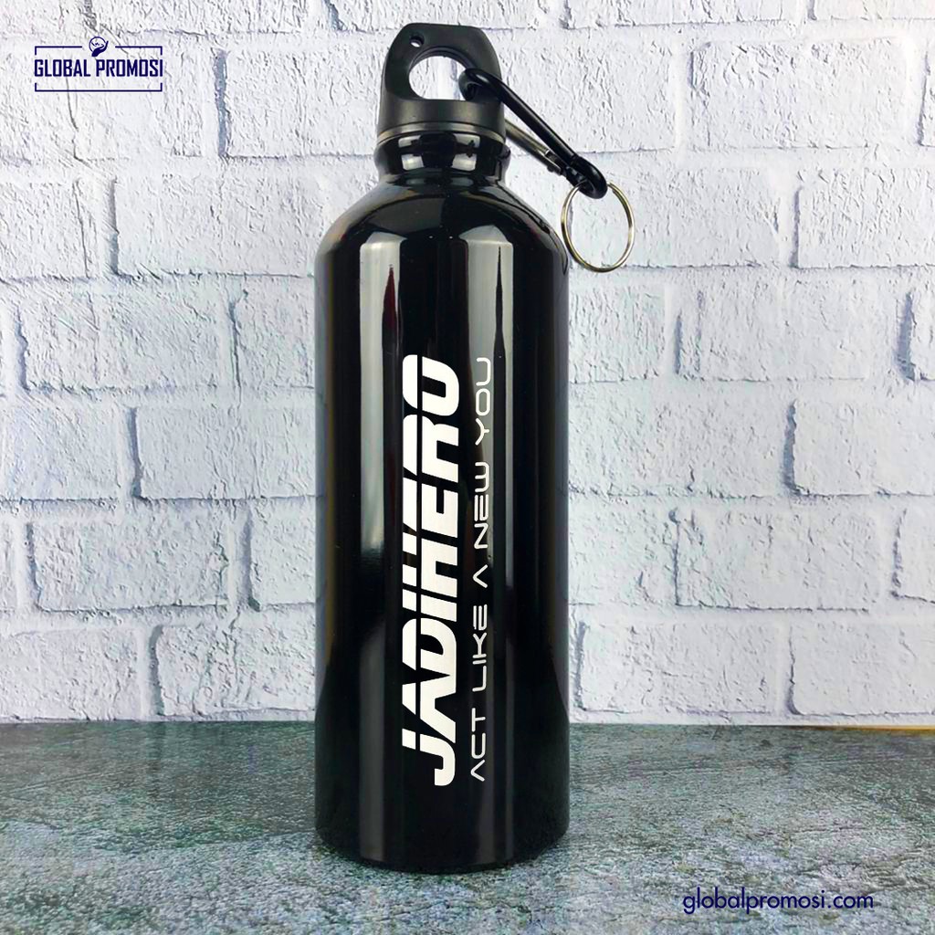 Custom Tumbler Sport/Sepeda Event/Souvenir Run Bottle Carabiner 750ml Laser Grafir Nama Logo Karakter