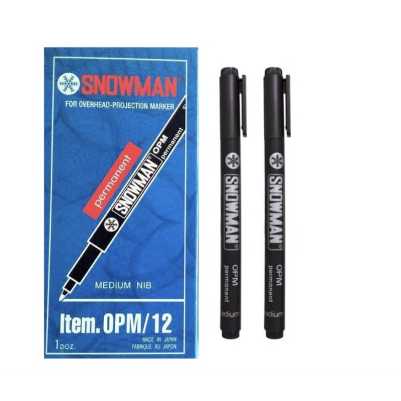 

SPIDOL SNOWMAN O.H.P MEDIUM OPM HITAM / OPM BIRU / OPM MERAH ( Isi 12 biji )