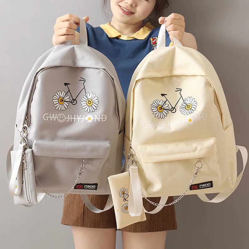 Tas Ransel Wanita Murah Korean Style Kekinian Set 2in1 Tas Sekolah Anak Perempuan SD SM SMA SMK Bayar Ditempat COD