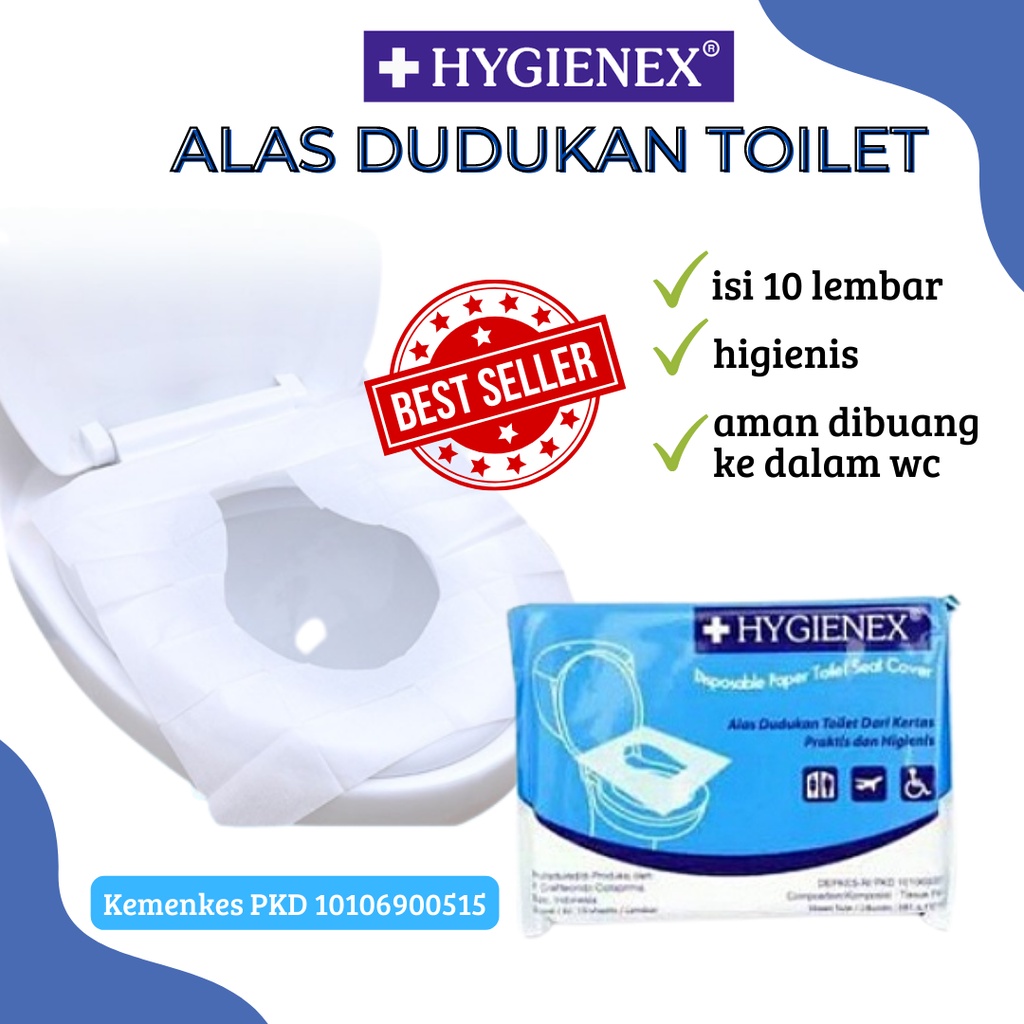 HYGIENEX - Kertas Alas Dudukan Kloset Toilet Paper Cover Closet HYGIENEX Travel 1 pak (10 lembar)