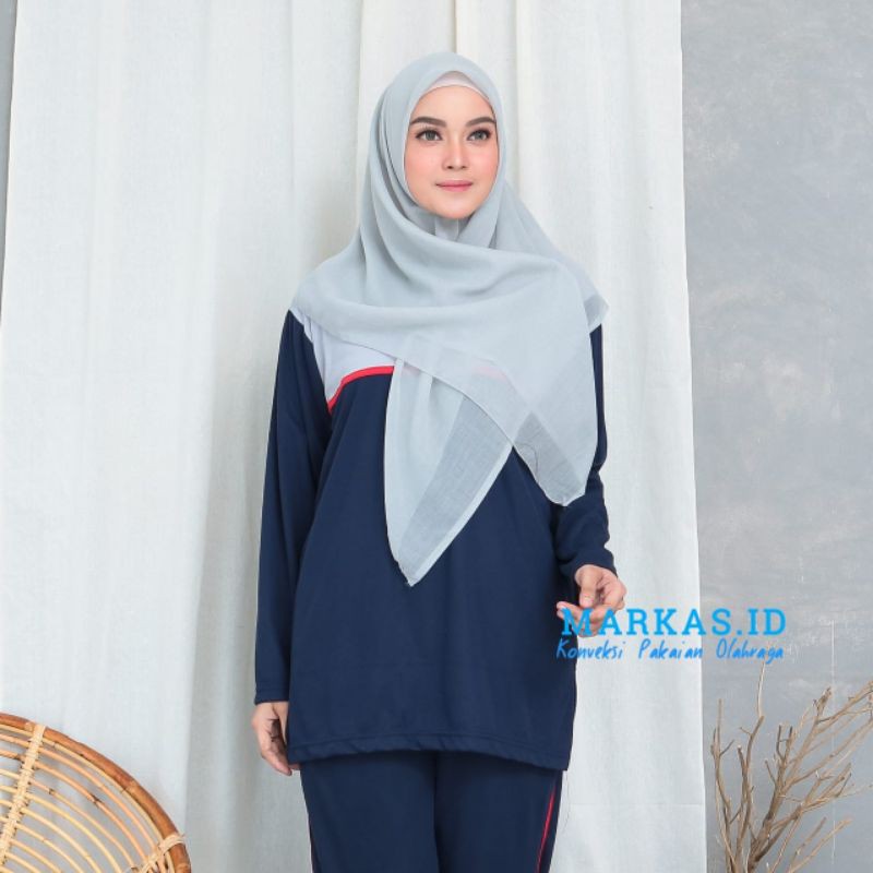 Baju Senam Olahraga Wanita Model Semi Tunik Terbaru