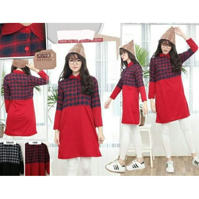 Kemeja Flanel Tunik Flanel