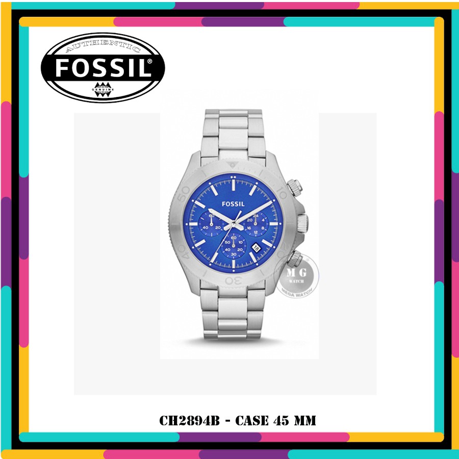 Jam Tangan Pria Fossil Original CH2894 Chronograph Blue Dial  MURAH