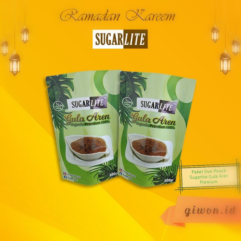 

Gula Aren Sugarlite Organik Premium Paket Hemat 2 Pack @ 200 Gr by Sugarlite Indonesia