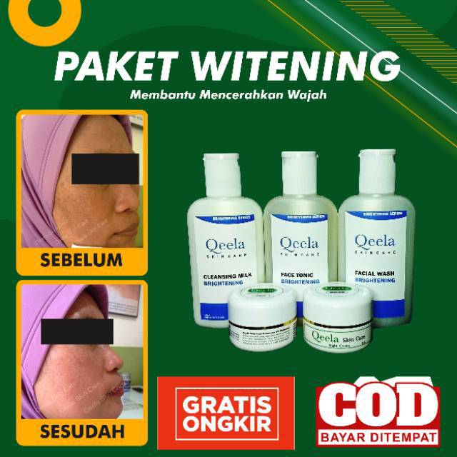 Paket Skincare Qeela Untuk Wajah Kusam dan Warna Tidak Merata / Krim Wajah BPOM