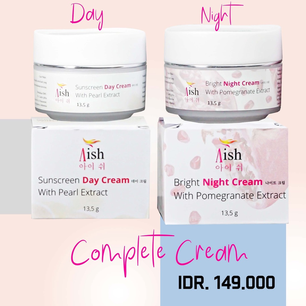 AISH SKINCARE  - FACIAL WASH / AISH SERUM KOREA / TONER / DAY&NIGHT CREAM - 100% Original-Day & Night Cream