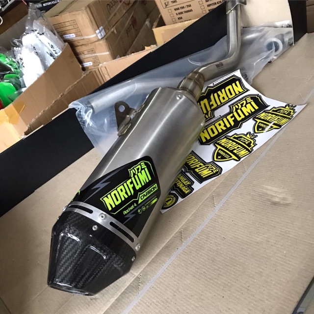 KNALPOT NORIFUMI ROCKET 4 CARBON KLX DAN CRF 150L ORIGINAL