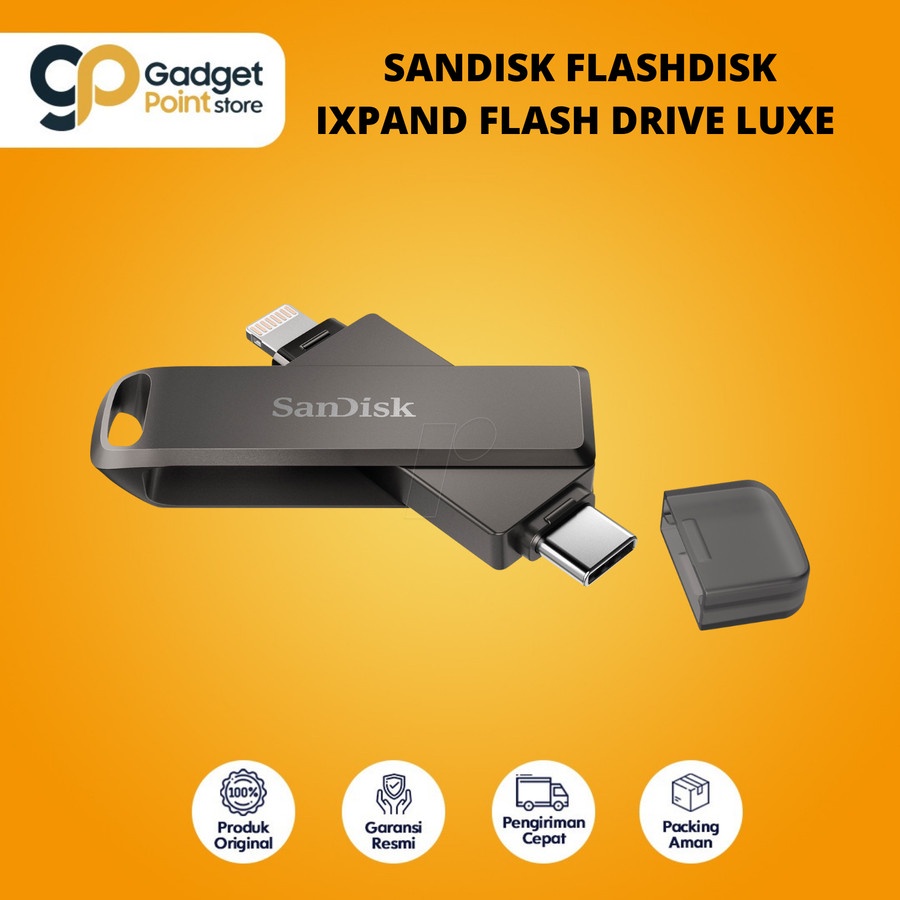 Flashdisk 256 GB | SanDisk iXpand Flash Drive Luxe For Lightning &amp; Type-C 256Gb- Original Garansi Resmi