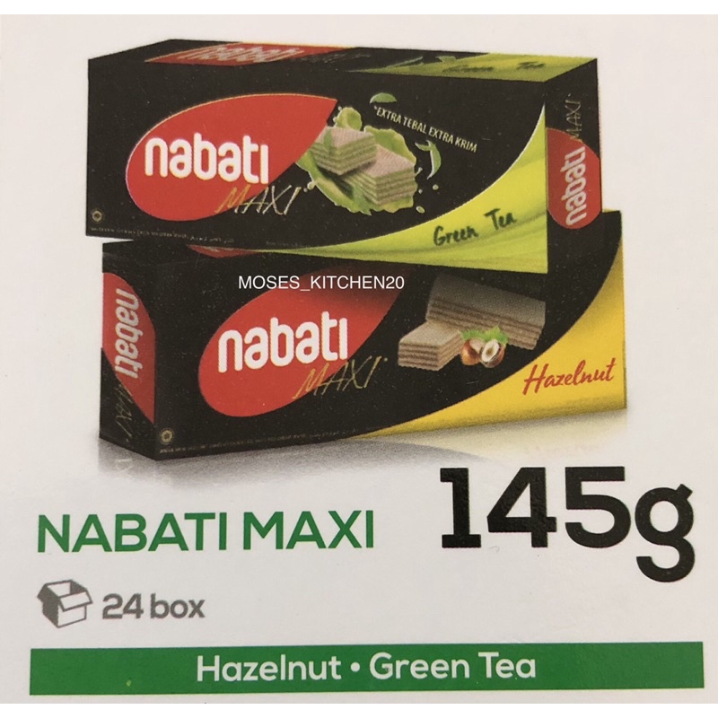 NABATI WAFER MAXI GREEN TEA 145 GRAM/NABATI WAFER MAXI HAZELNUT 145G/WAFER NABATI MAXI 145G/NABATI