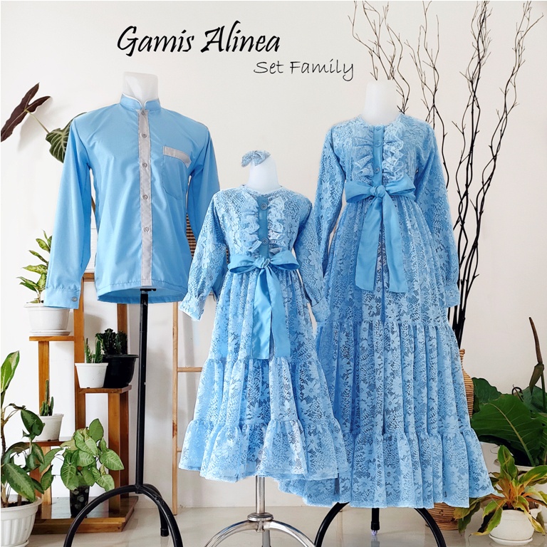 Gamis Alinea Set Family | Baju Unik | Gamis lebaran murah | Gamis lebaran keluarga | Gamis couple family | Gamis toyobo | Gamis anak dan dewasa terbaru | seragam lebaran keluarga