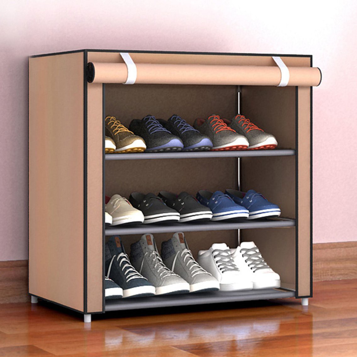 Just Non Woven Fabric Shoes Rack Shoes Organizer Bedroom Dormitory Shoe Racks Shopee Indonesia