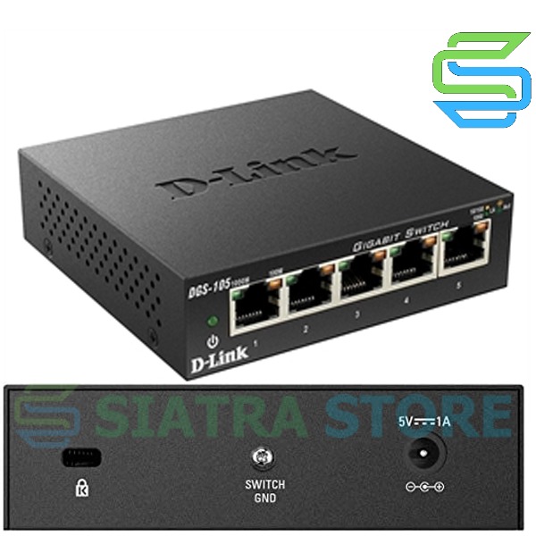 D-LINK DGS-105 5-Port Gigabit Desktop Switch Metal Casing