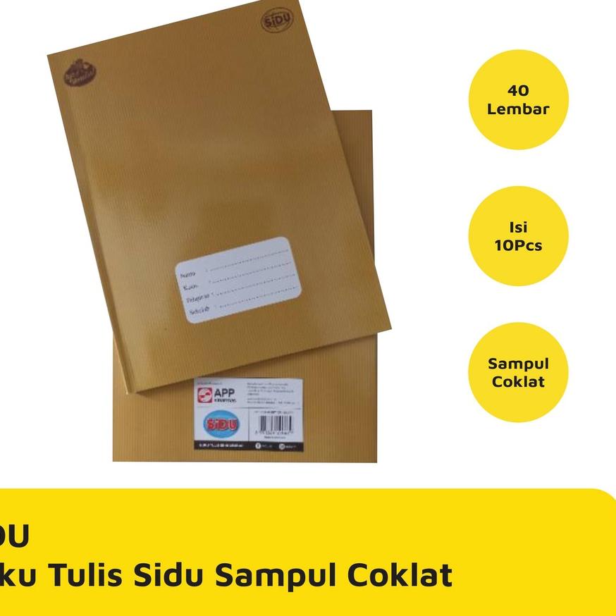 

⚡️Discount Today⚡️ BUKU TULIS SIDU 40 LEMBAR SAMPUL COKLAT 10 PCS / PACK MURAH 