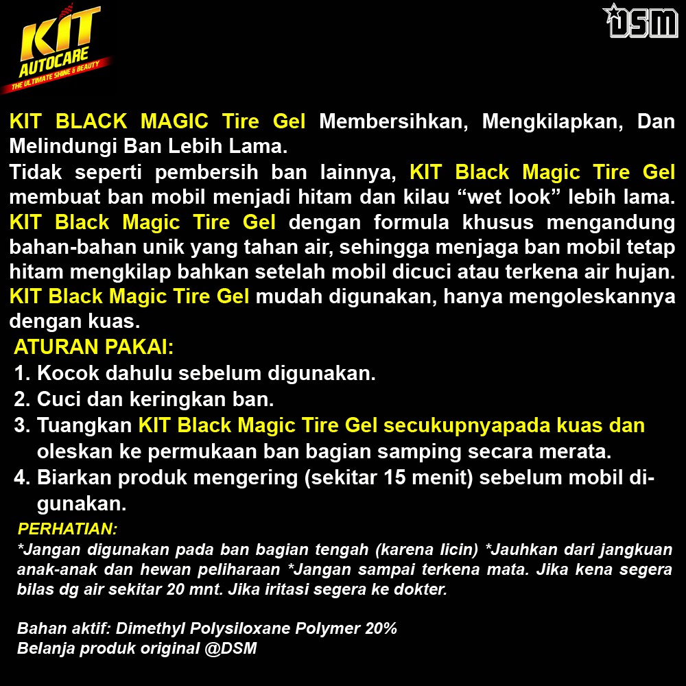KIT  Black Magic Instan Tire Foam / Foam Pembersih Ban Tanpa harus Dicuci Tinggal Semprot Langsung Kilap