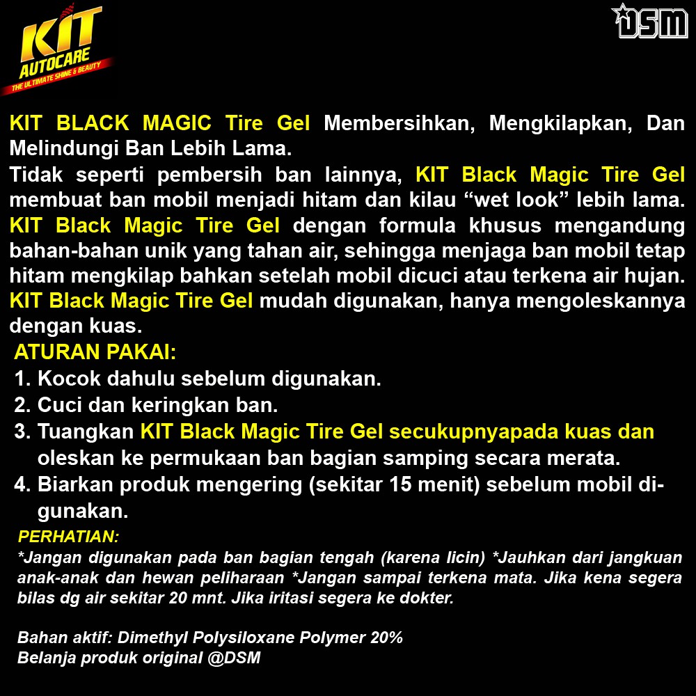 KIT  Black Magic Instan Tire Foam / Foam Pembersih Ban Tanpa harus Dicuci Tinggal Semprot Langsung Kilap