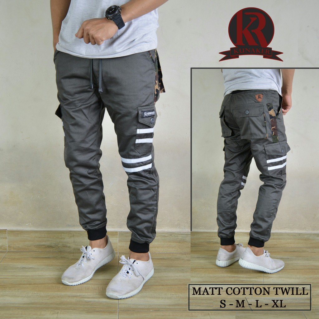 EG CELANA JOGGER CARGO PRIA - JOGGER CARGO LIST FULL KARET PRIA