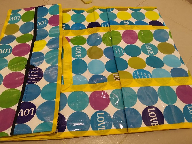 Tas Tenteng Plastik Terpal Karung Ukuran M 50 X 60 Cm. Tas Karung Sedang  Laundry Baju