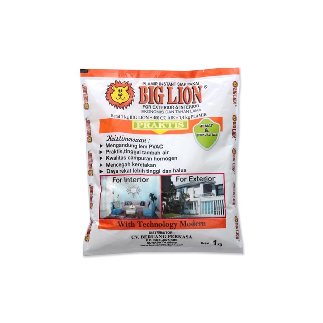 Plamir instan Spesial Big Lion. Plamir Jadi/Plamir tembok/Plamir kayu