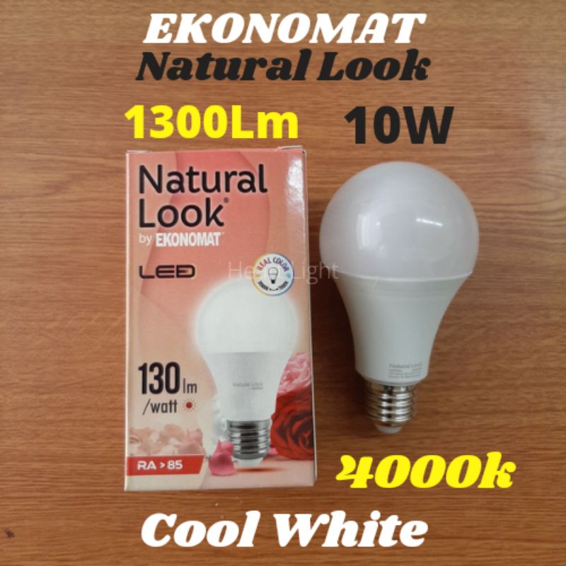 LAMPU LED EKONOMAT NATURAL LOOK 10W 4000K COOL WHITE 1300LM/BOHLAM LED 10WATT 4000K COOL WHITE