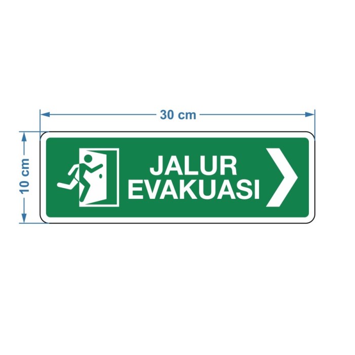 

sign in RAMBU K3 JALUR EVAKUASI 30CM X 10CM AKRILIK - A