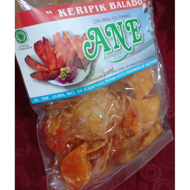 

Kerupuk Minang / Keripik Balado Ane Rasa Pedas Manis / Oleh Oleh Pariaman / Snack / Cemilan