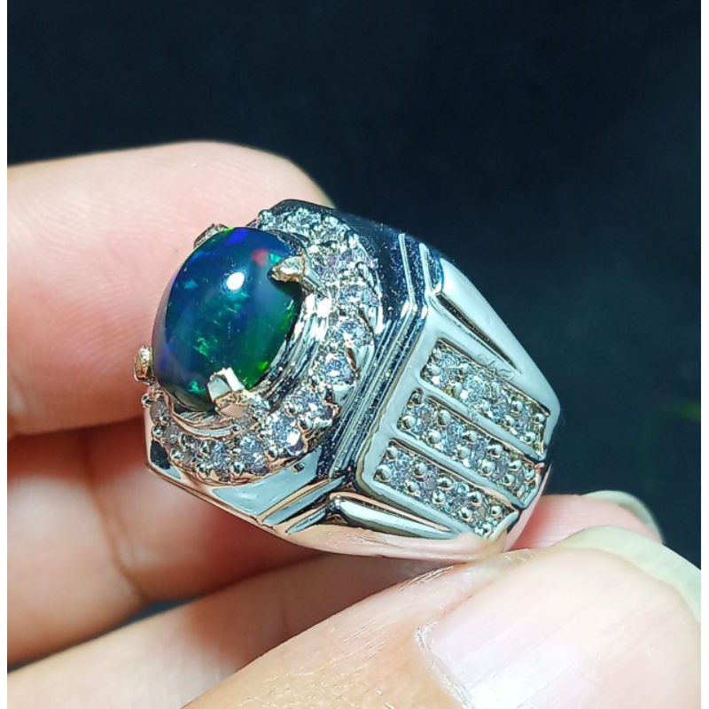 Batu Black Opal full jarong Asli Natural