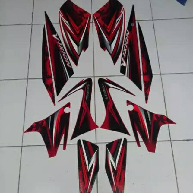 Stiker Vixion 2008/2009 merah hitam