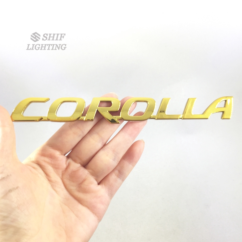 1pc Stiker Emblem Logo COROLLA Bahan ABS Warna Emas Untuk Dekorasi Bagasi Mobil Toyota
