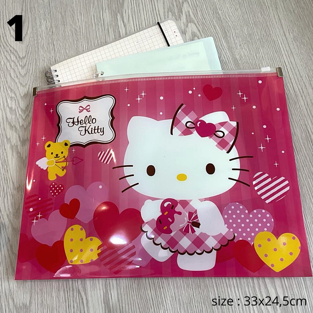 

Map FILE A4 transparan Serbaguna Motif Hello Kitty with Zipper Plastik
