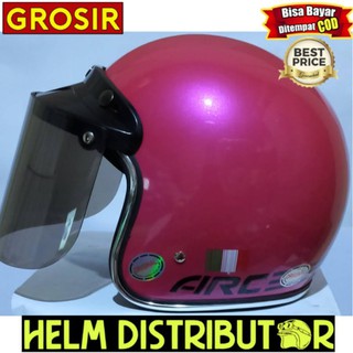 HELM BOGO ARC LES CHROME DEWASA KACA DATAR | Shopee Indonesia